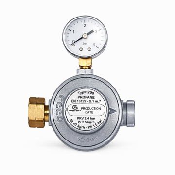 Slika Regulator plina RECA 908 prvostepeni 1,5 bar 40 kg/h sa manometrom